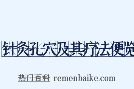 针灸孔穴及其疗法便览是什么意思的图片
